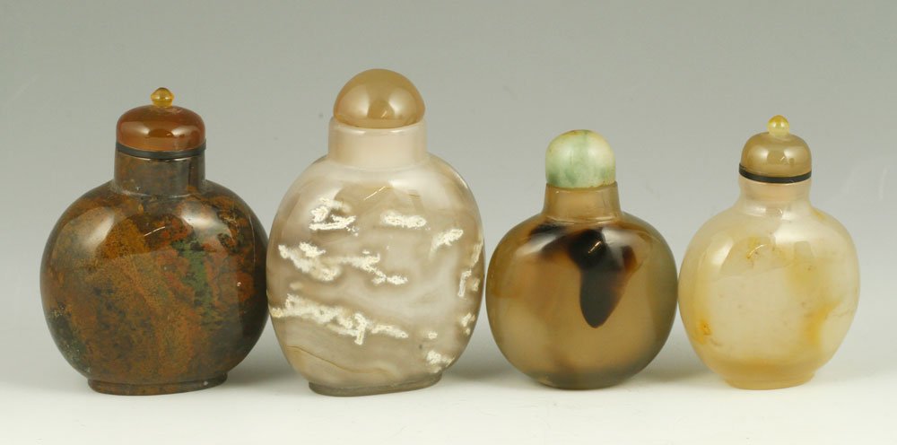 4 Chinese Agate Snuff Bottles (1 of 5)