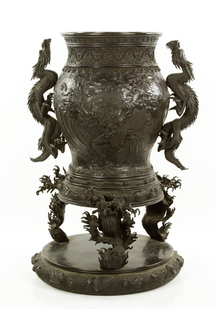 19th C. Japanese Bronze Urn (1 of 6)