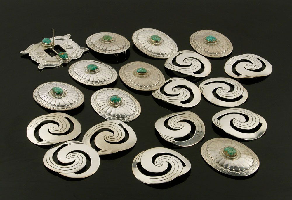 Lot of Native American Sterling Belt Medallions (1 of 3)