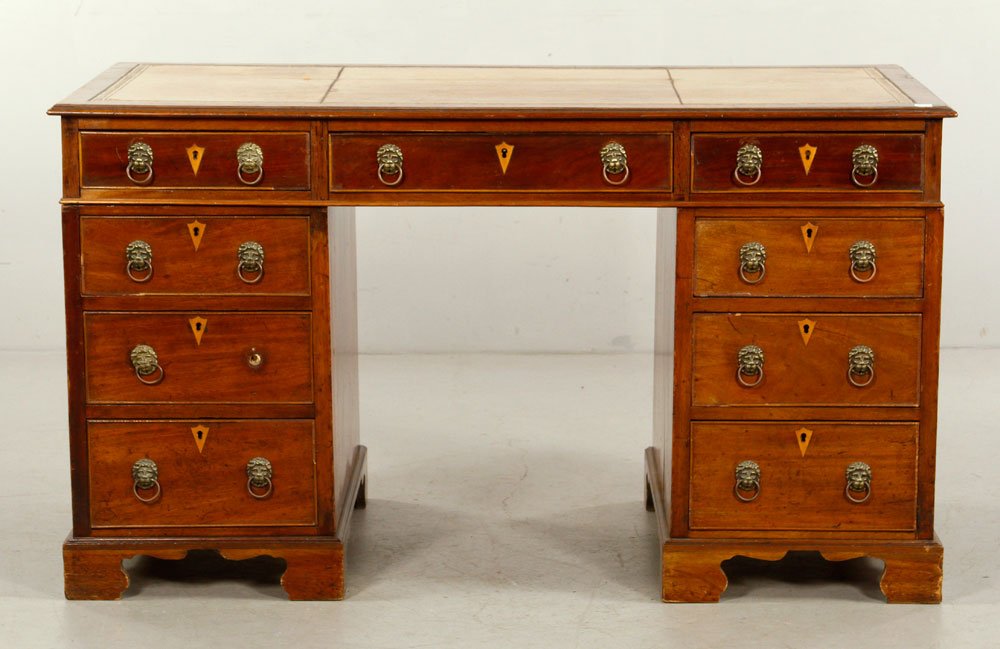 Antique English Kneehole Desk (1 of 4)