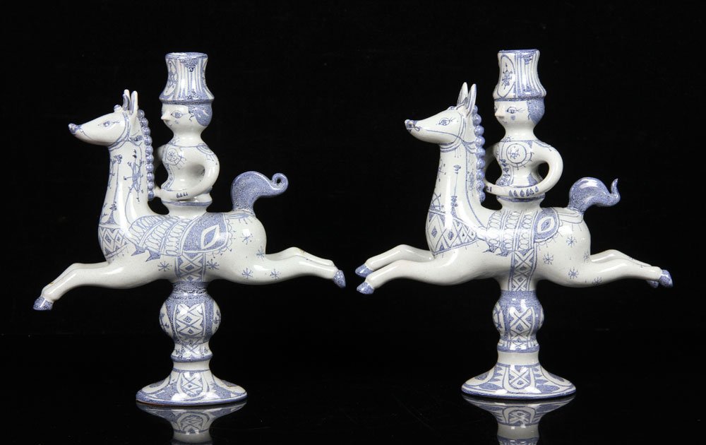 Danish Glazed Figural Candlesticks (1 of 5)