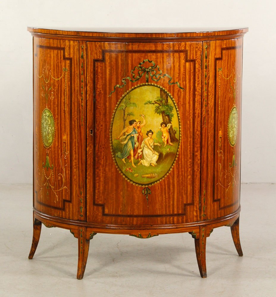 Regency Demilune Painted Cabinet (1 of 7)