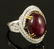 14K Gold, Star Ruby and Diamond Ring