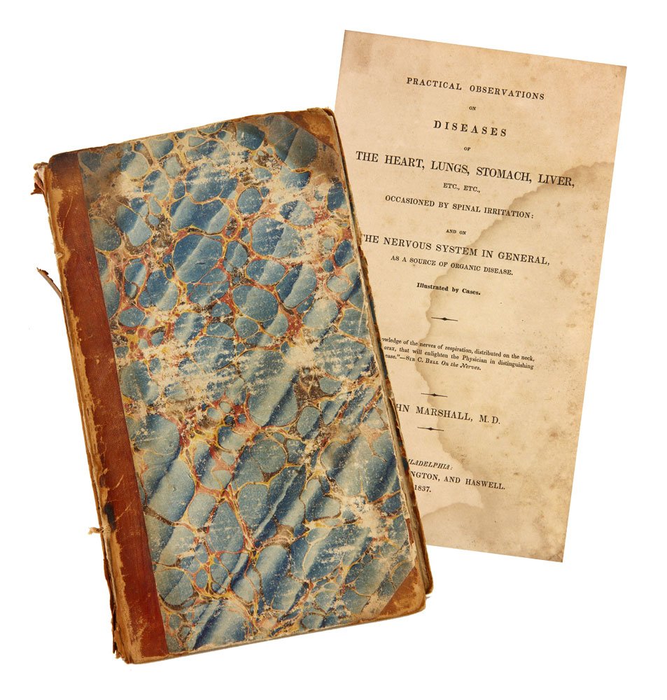 "The Journal of Medicine" by Marshall: "The Journal of Medicine" by John Marshall including the articles "Diseases of the Heart" and "Bouillard's Tracheostomies," published 1837 in Philadelphia by Haswell, Barrington and Haswell.