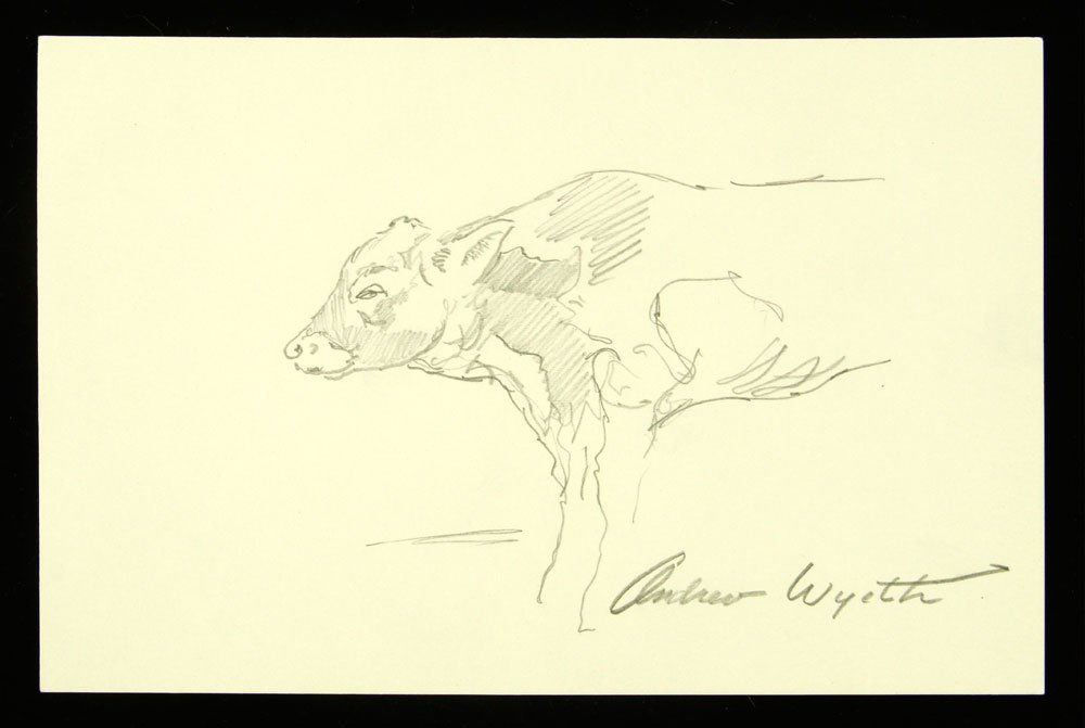 Wyeth Cow Pencil Drawing Jan 17 2016 Kaminski Auctions In Ma