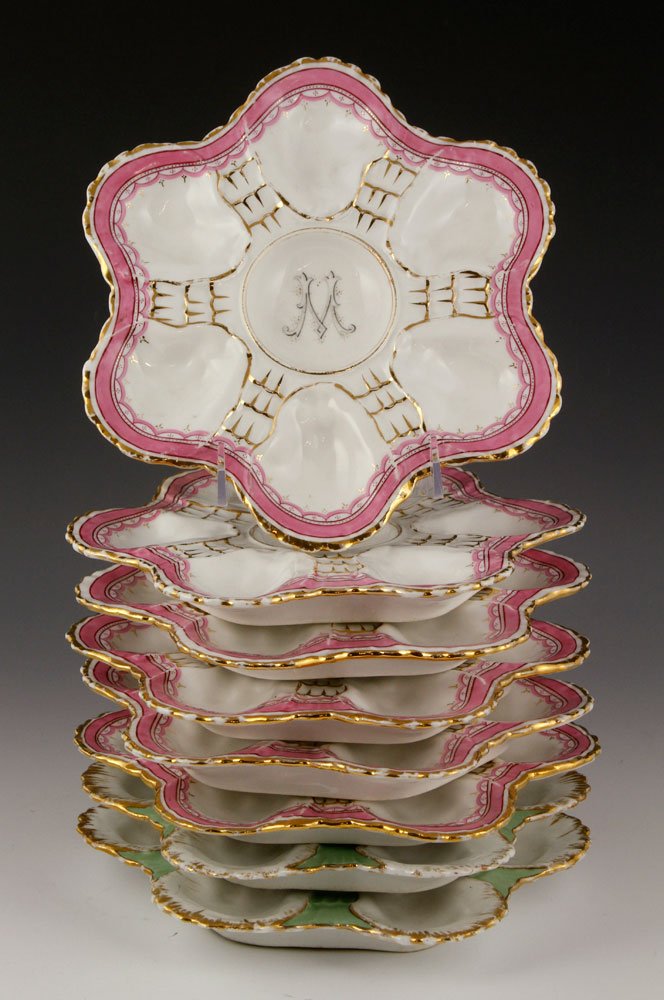 Set of 8 French Limoges Oyster Plates