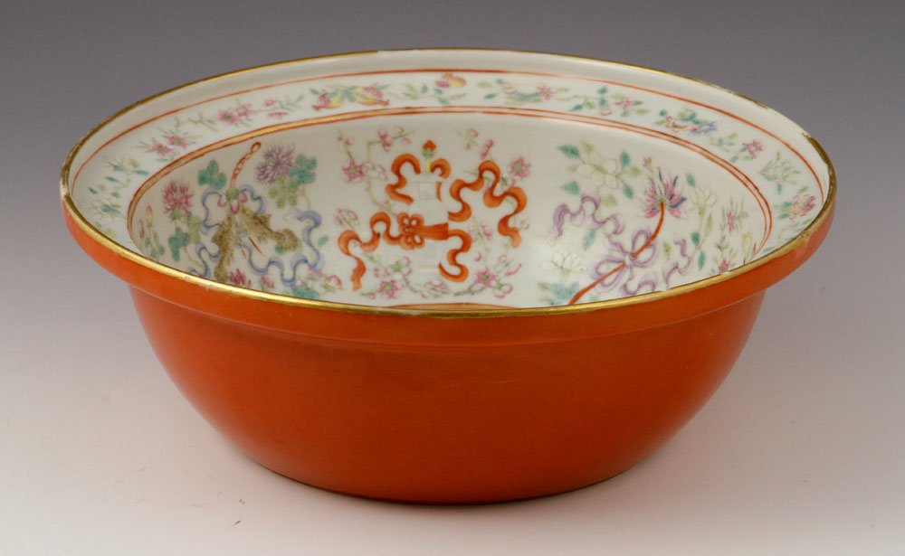 19th C. Chinese Dragon Bowl: 19th century bowl, Chinese, with dragon motif, 3 1/2" h x 11 1/2" dia. Provenance: From the estate of the late Harry Reed Everson, an avid collector, from Marblehead, MA.