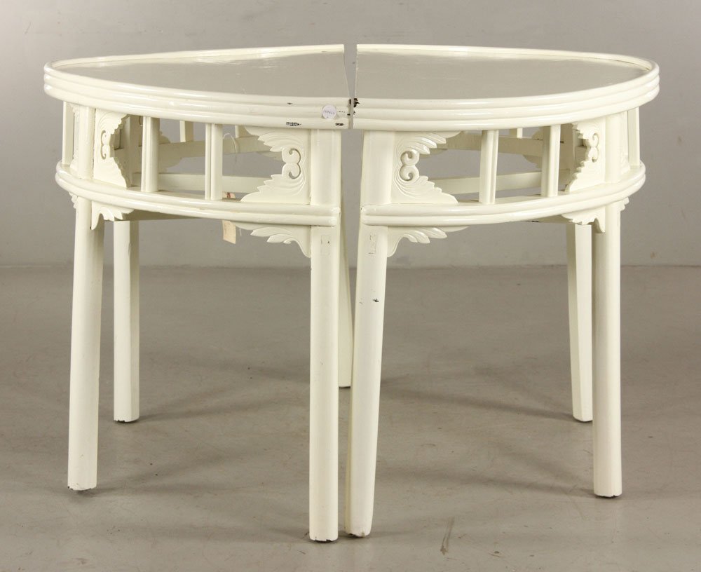 Pr. White Demilune Tables (1 of 4)