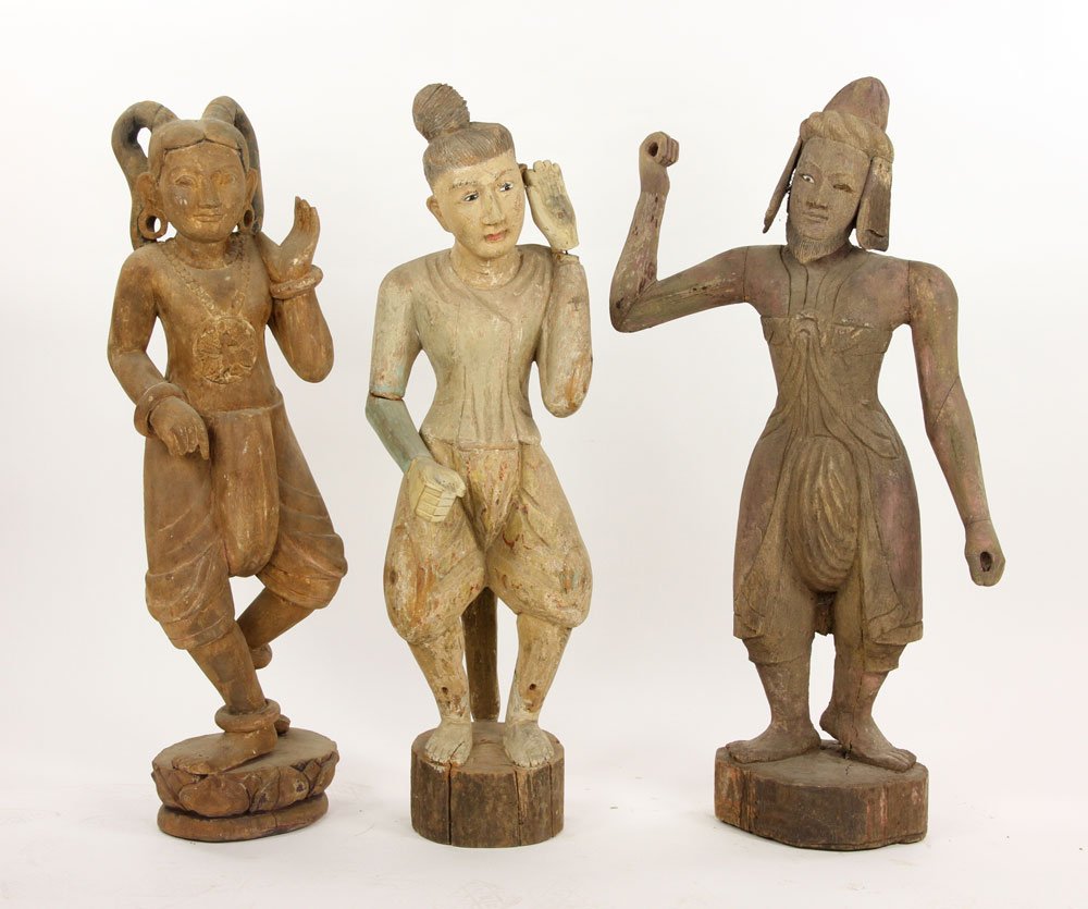 3 Asian Carved Figures (1 of 5)