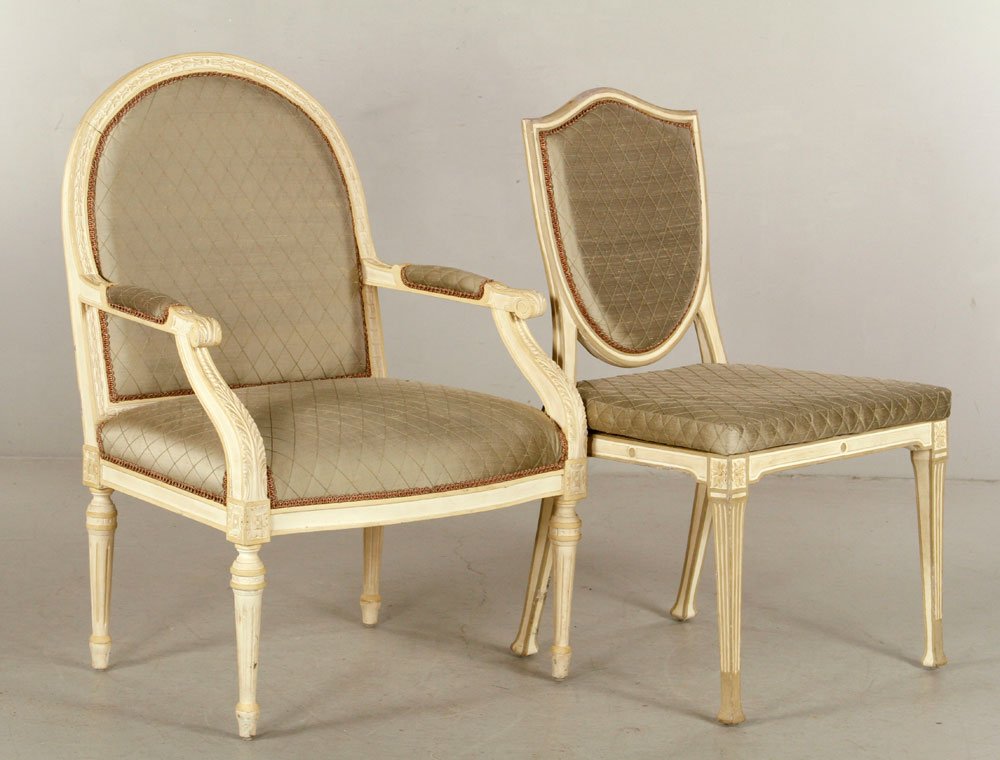 French Style Armchair and Side Chair (1 of 4)