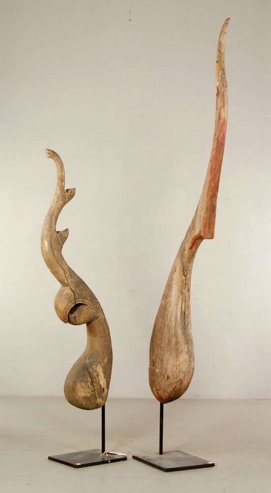 Two Carved Wood Abstract Sculptures (1 of 4)