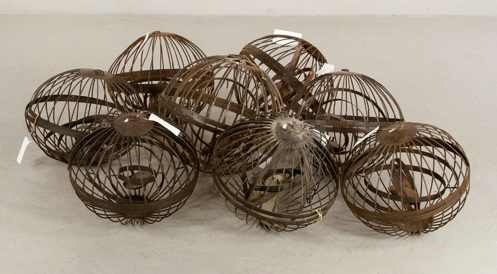 8 Wrought Iron Gimbal Ship's Oil Lamps (1 of 4)