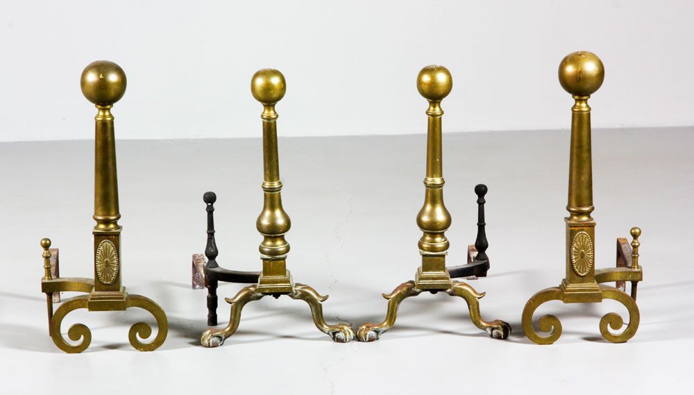 Two Prs. Brass Andirons (1 of 2)