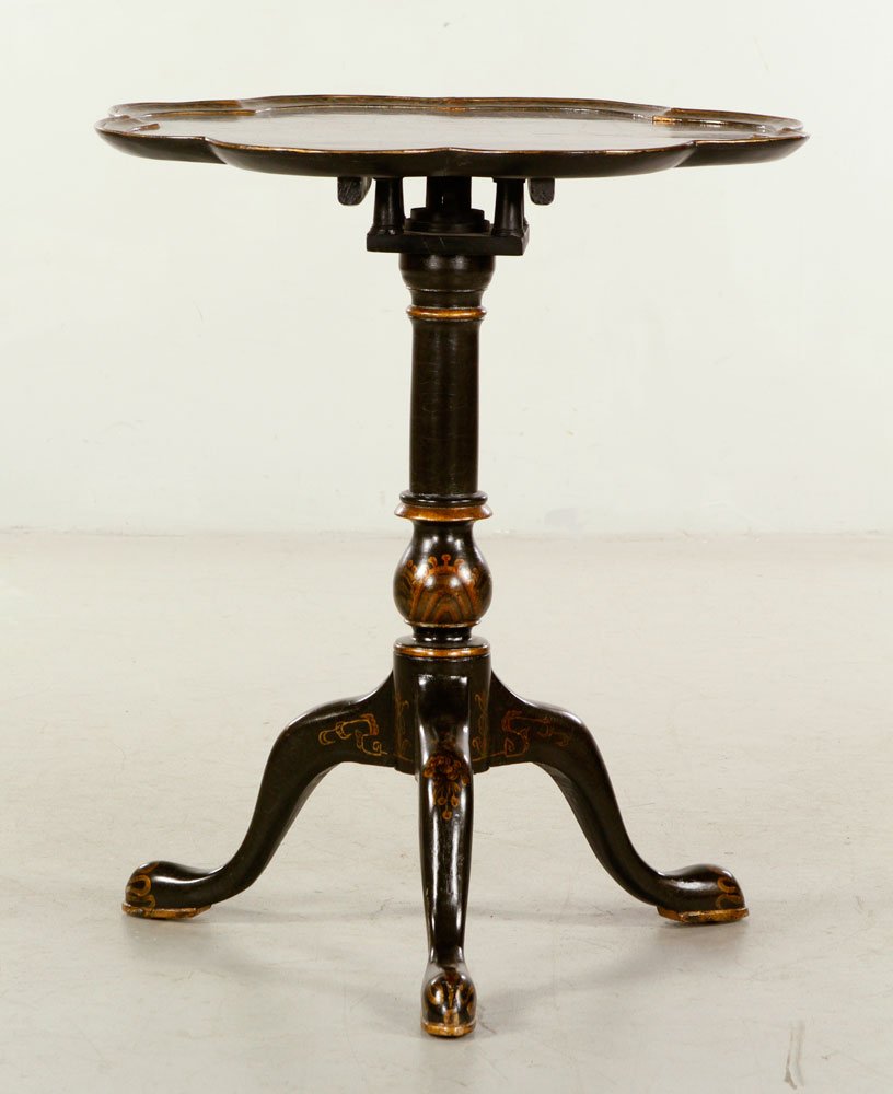 Queen Anne Style Black Lacquer Table (1 of 4)