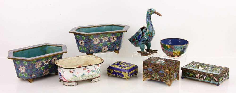 Eight Chinese Cloisonne Items (1 of 4)