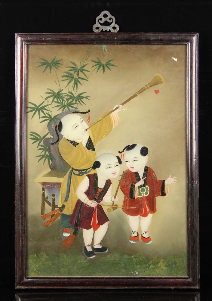 Chinese Reverse Painting on Glass (1 of 4)