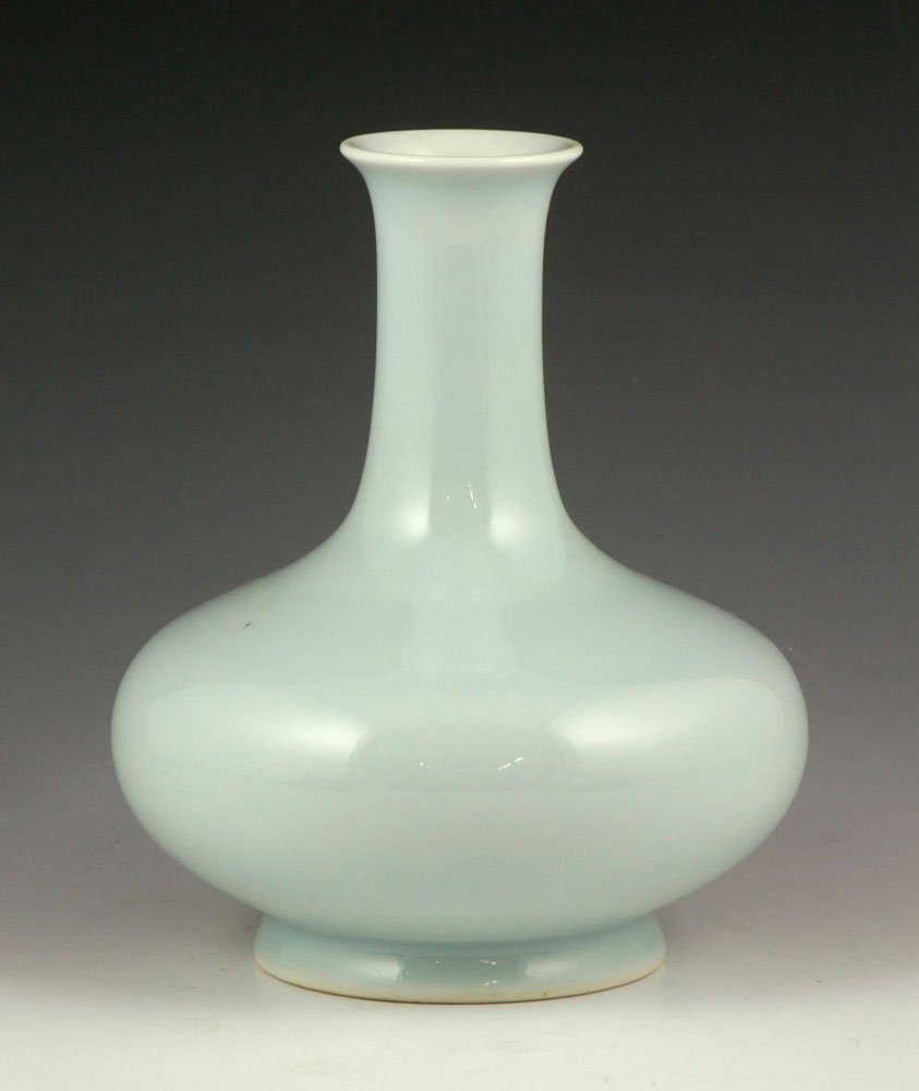Chinese Light Blue Flask Vase