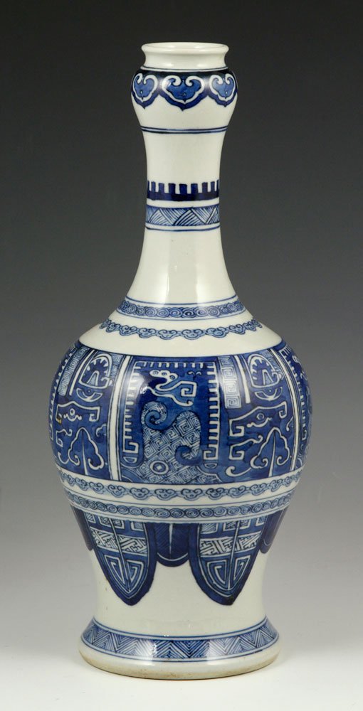 Chinese Blue and White Garlic Head Vase (1 of 4)