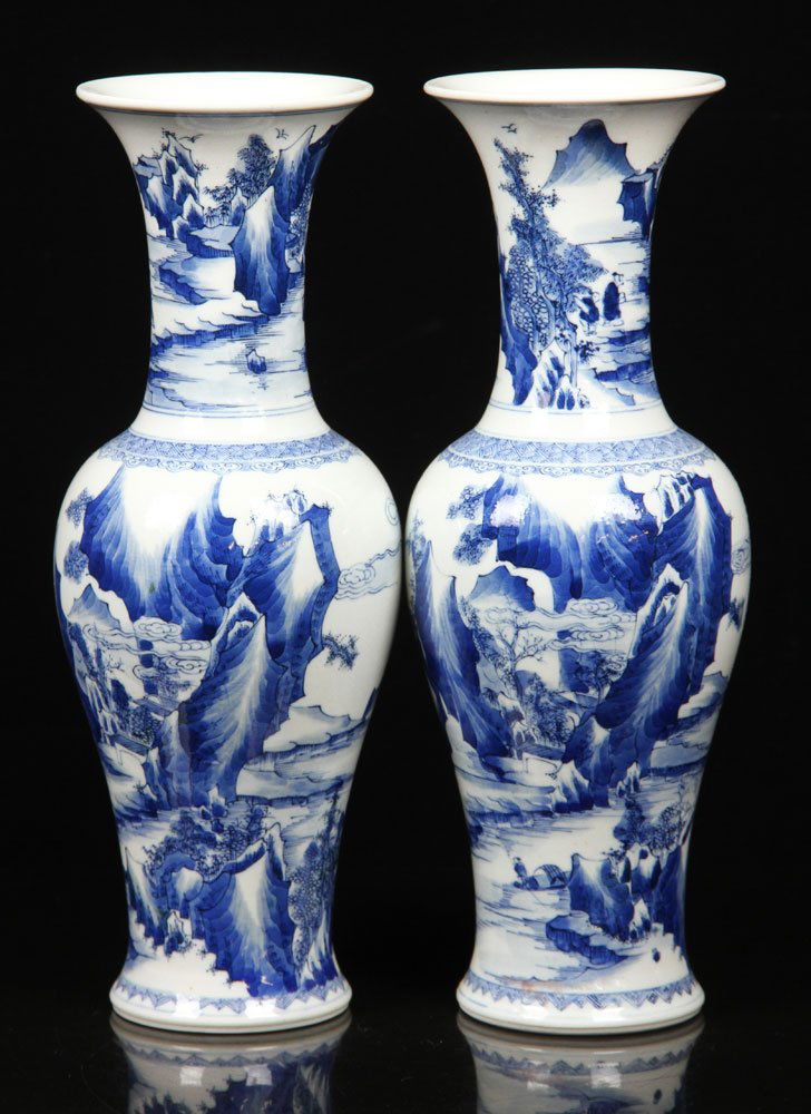 Pr. Chinese Blue and White Vases (1 of 4)