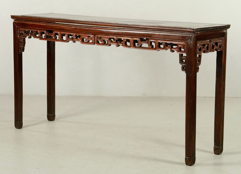 Chinese Rosewood Altar Table: Chinese rosewood altar table, 19th century, 37" h x 68" w x 18" d.
