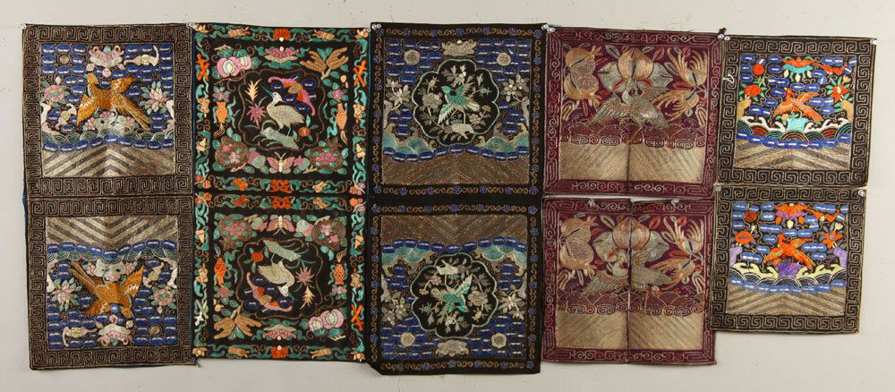 Ten Chinese Embroidery Rank Badges (1 of 6)