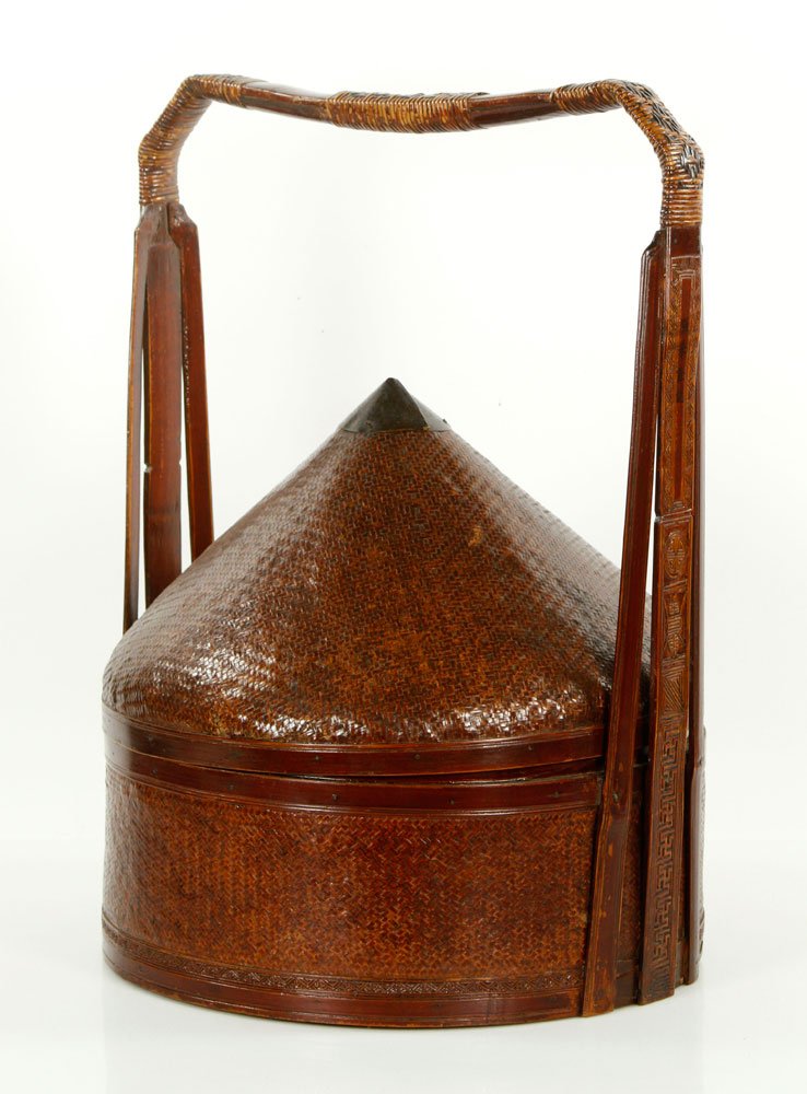 Chinese Bamboo Hat Box (1 of 4)