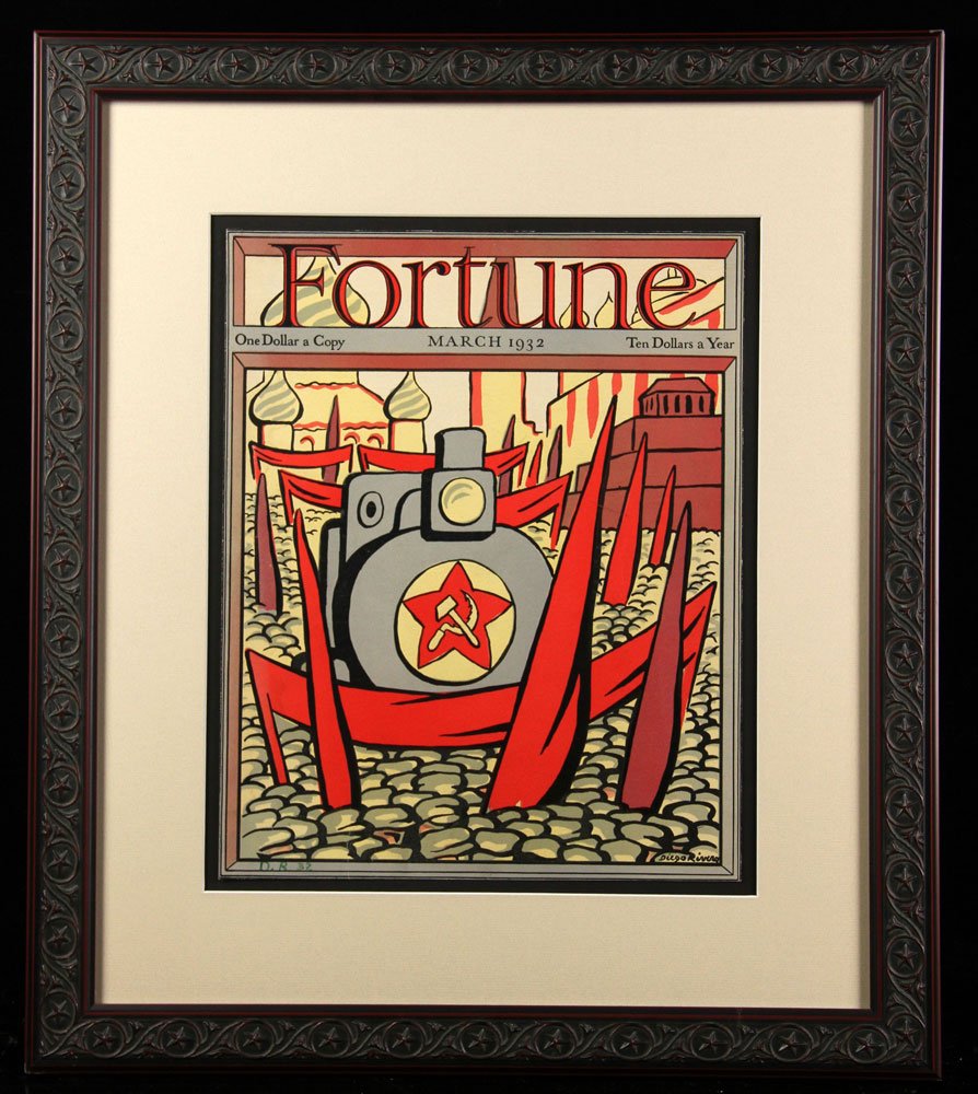 Rivera, "May Day Parade," Lithograph: Diego Rivera, "May Day Parade, la Plaza Roja, Moscu," original color lithograph, 1932, initialed and dated '32 in green pencil, signed in plate, on thick wove paper, pictured in "Diego Rivera: Gran Il