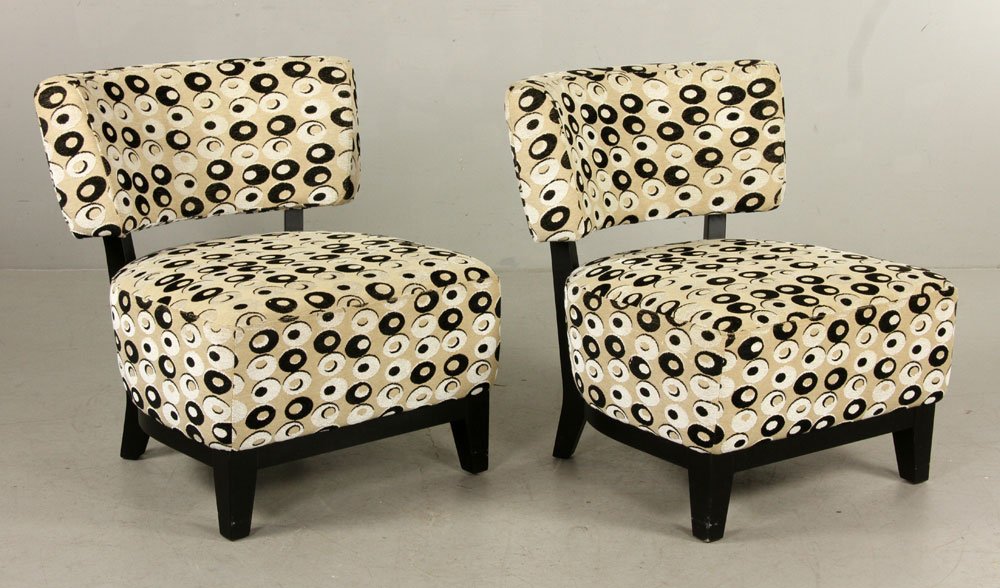 Perazzi, Pr. Chairs: Carlo Perazzi, pair of chairs, 30 1/2" h x 25" w. Provenance: From a Massachusetts estate.
