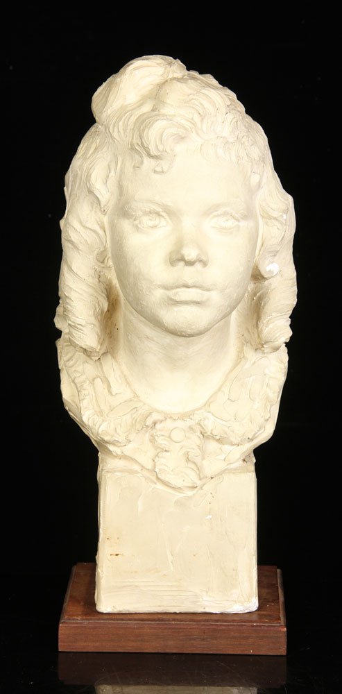 Fairbanks, Young Girl, Plaster: Avard Fairbanks (American, 1897-1987), bust of a young girl, plaster, signed and dated 1939, 17" h x 8" w x 9" d.