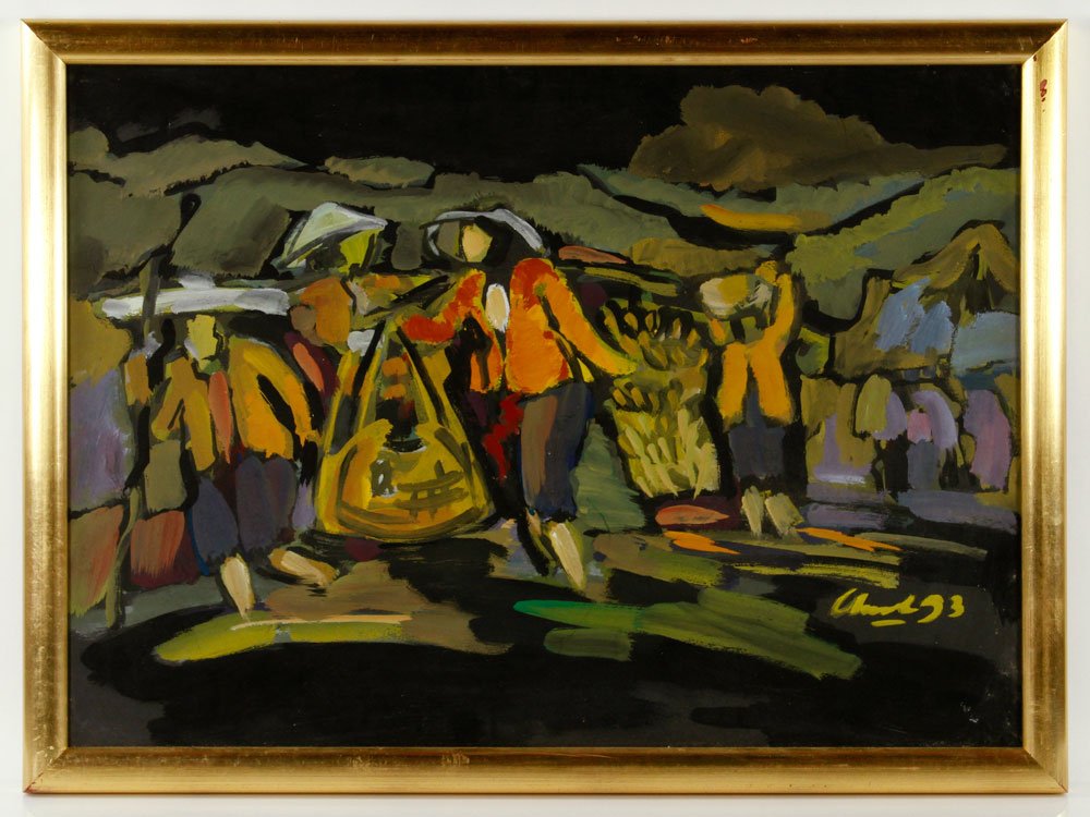 Vietnamese School, Abstract, Oil on Board (1 of 4)