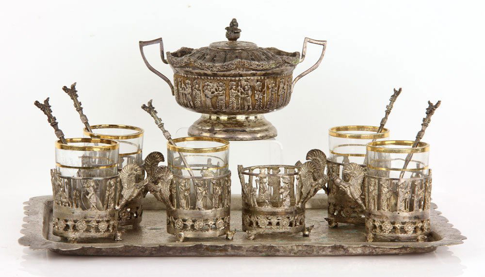 Persian Silver Tea Set (1 of 6)