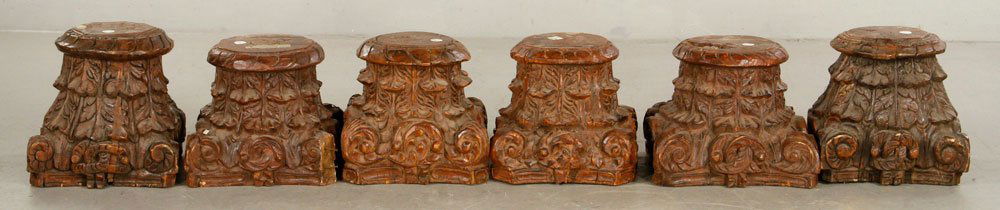 Lot of 6 Carved Column Bases (1 of 4)