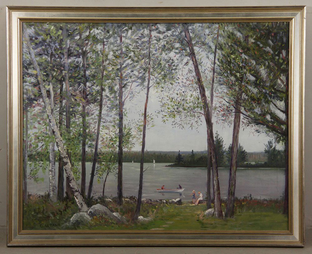 Castano, Lake Cobbosseecontee, Maine, Oil on Canvas (1 of 5)