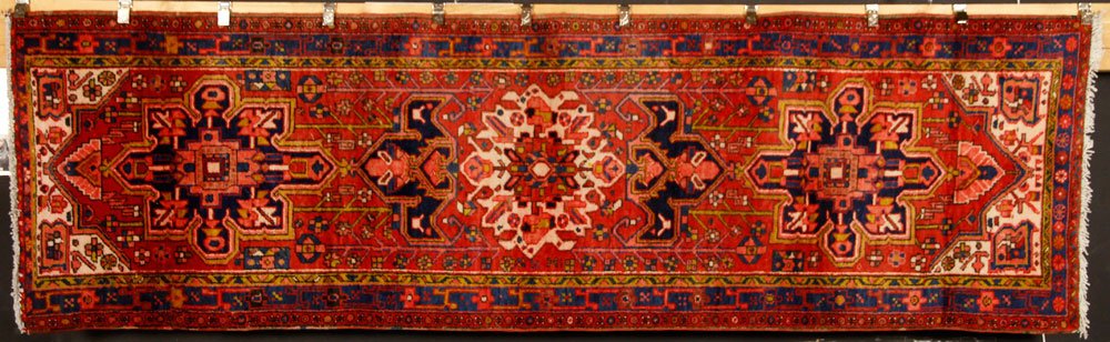 Heriz Carpet: Heriz carpet, 11' 2" x 4' 0". Provenance: From a New York collection.