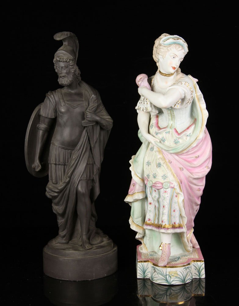 19th C. Paris Bisque Figure and Black Basalt Figure (1 of 4)