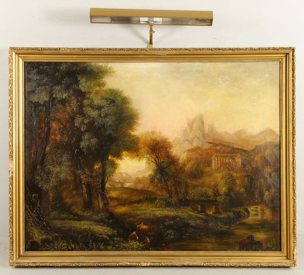 Italian School, Landscape with Ruins, Oil on Canvas (1 of 6)