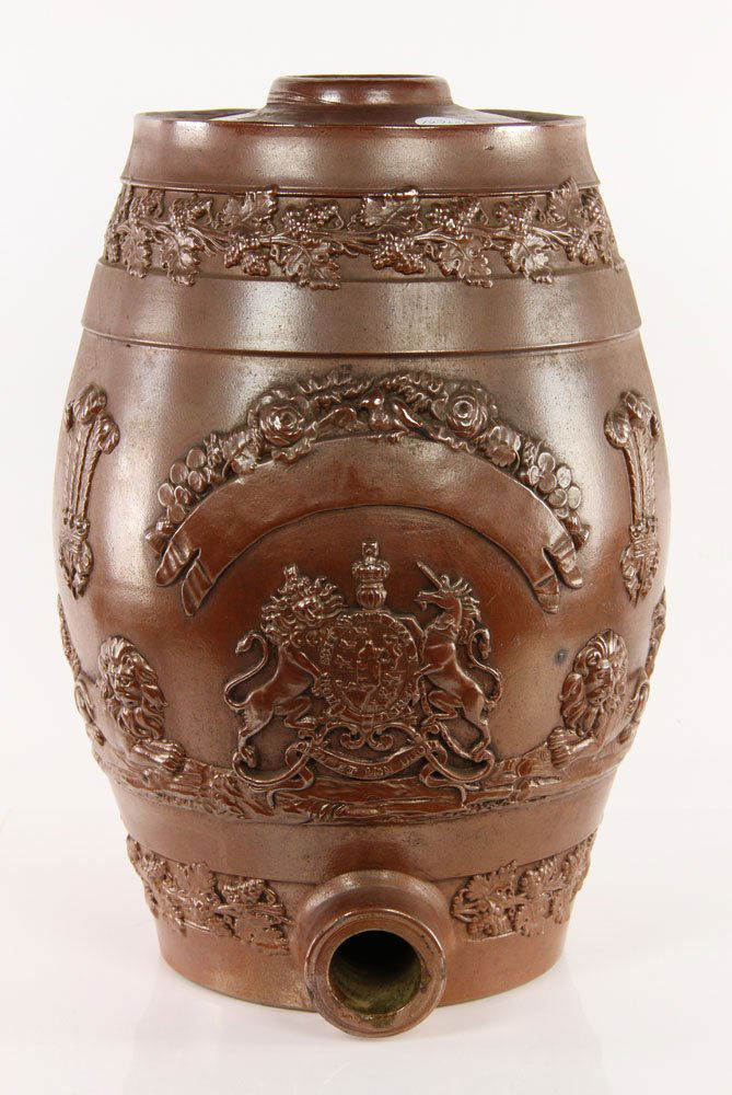 English Redware Wine Cooler: George III English wine cooler, redware, 14 1/2" h. Provenance: from the lifelong collection of a Kansas City, Missouri family.