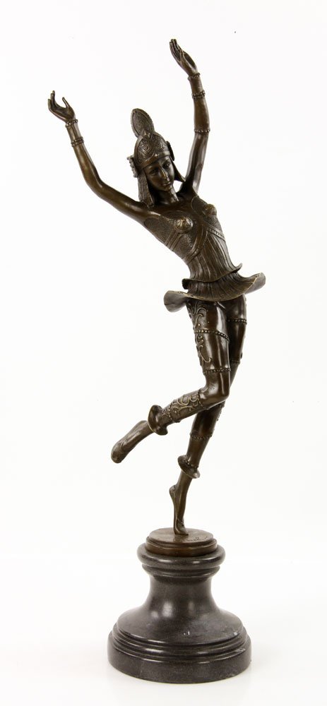 Schmidt-Cassel, Dancer, Bronze: Gustav Schmidt-Cassel, Art Deco sculpture of a dancer, bronze, 21" h. Provenance: From a Connecticut collection.