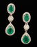 Pr. 18K White Gold, Diamond and Emerald Earrings