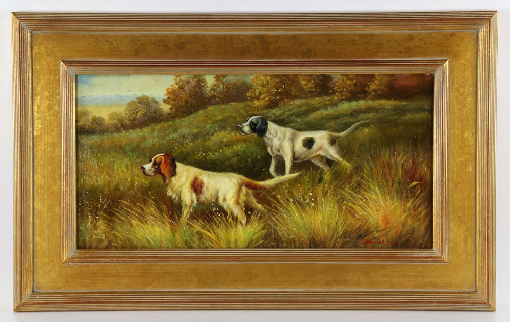 Fox, Hunting Dogs, Oil on Board (1 of 4)