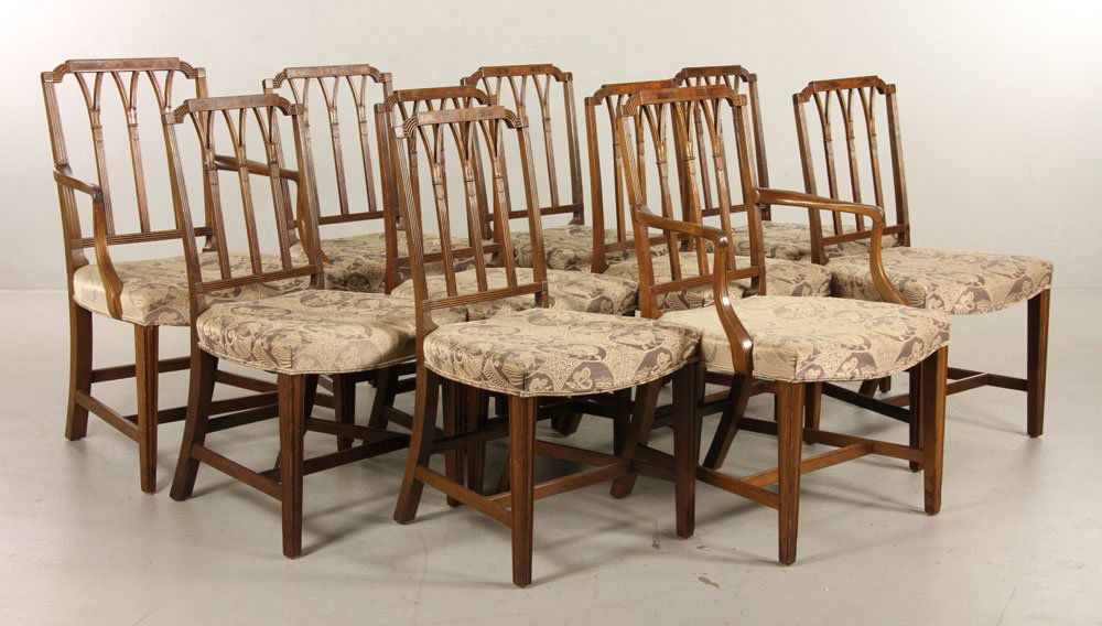 Set of 10 Hepplewhite Style Dining Chairs (1 of 4)