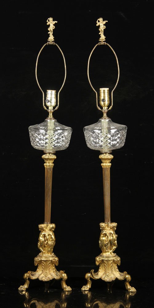 Pr. Victorian Brass Lamps (1 of 4)