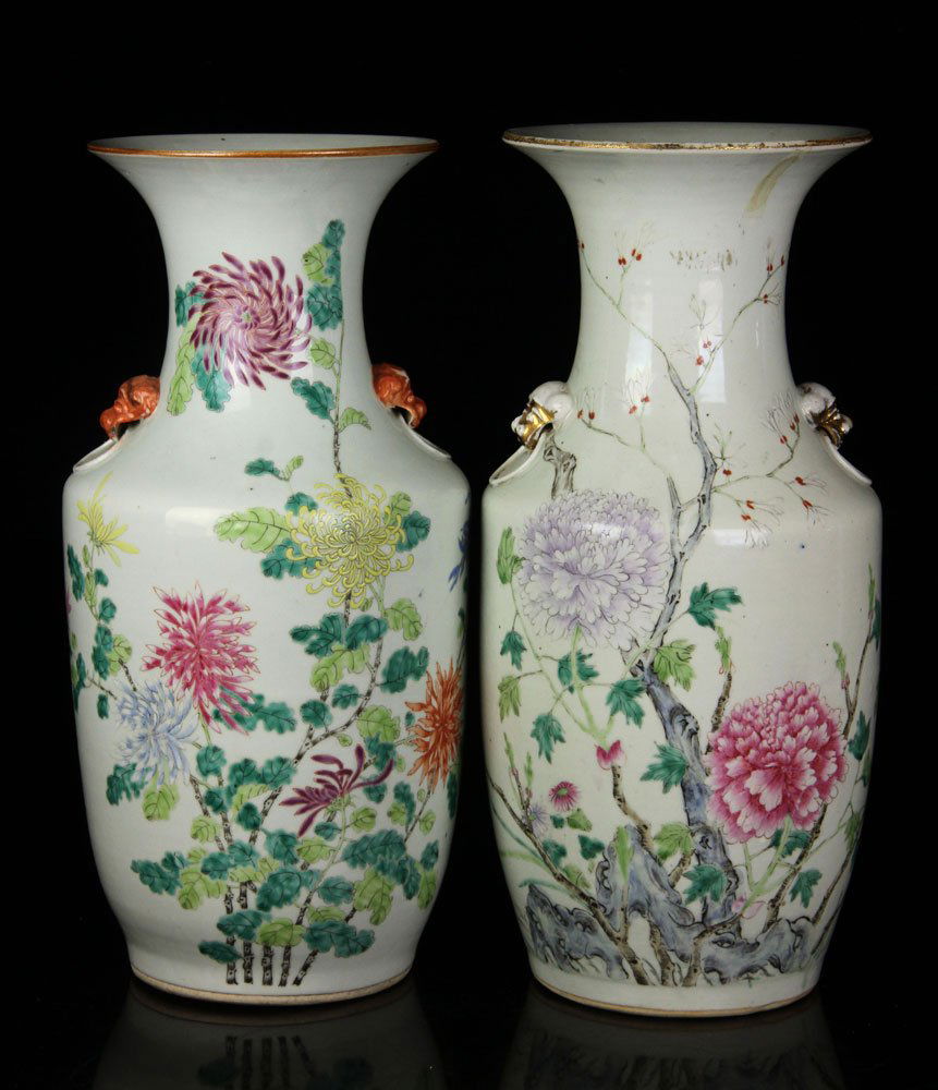 Pr. 19th C. Chinese Famille Rose Vases (1 of 4)