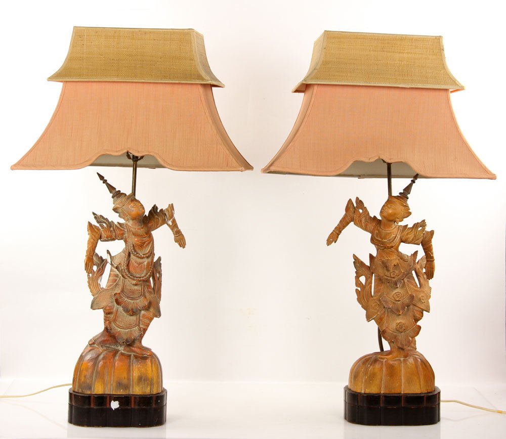 Pr. Figural Thai Dancer Lamps (1 of 5)
