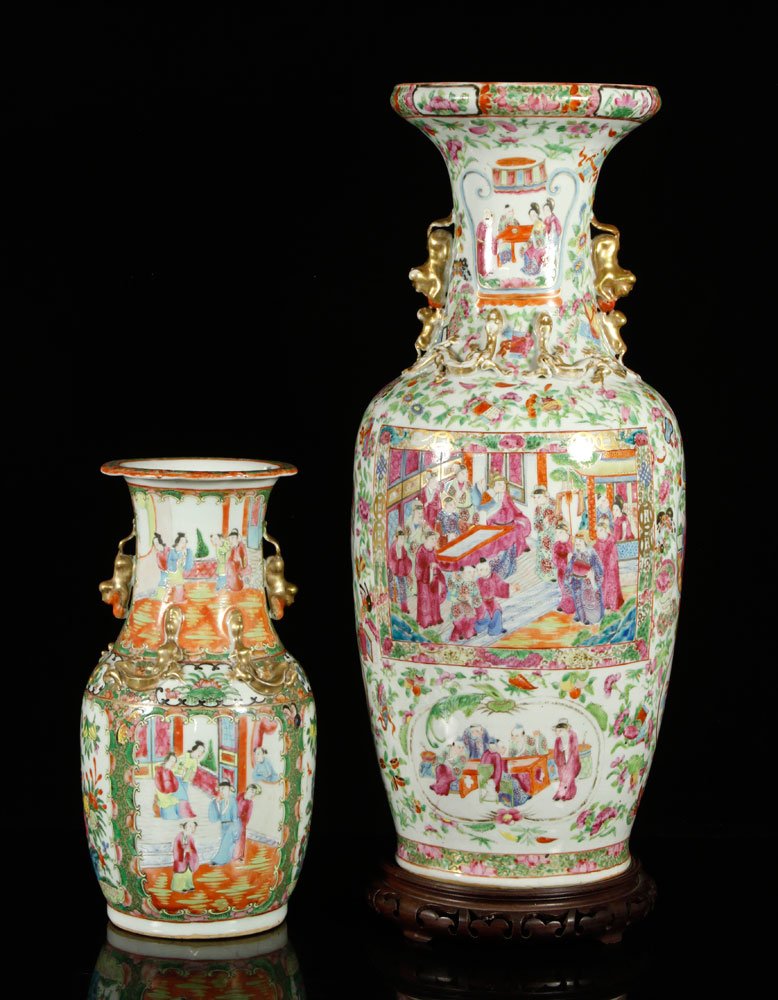 2 Chinese Rose Mandarin Vases (1 of 5)