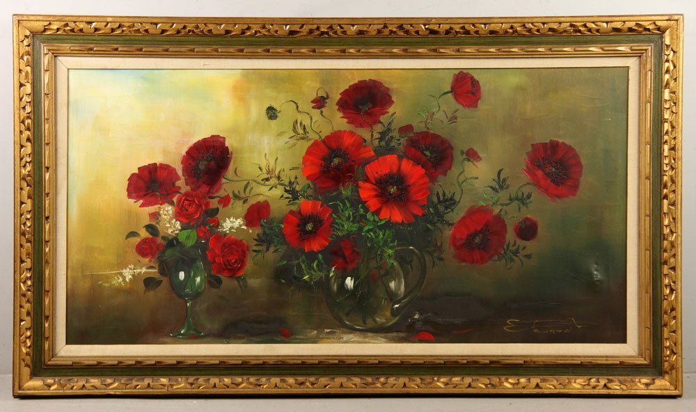 Still Life with Poppies, Oil on Canvas (1 of 5)