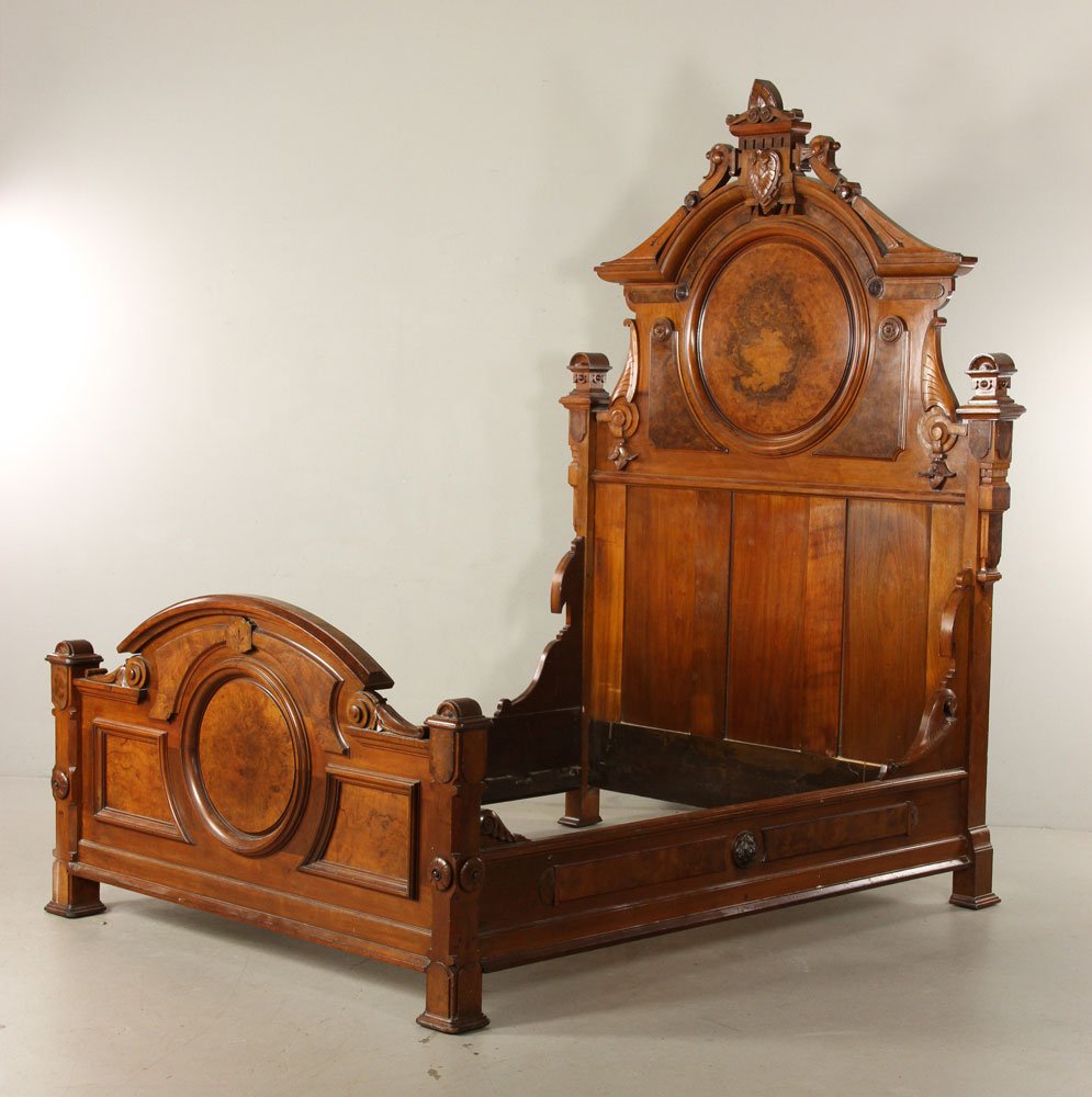 19th C. Victorian Walnut Bed (1 of 5)