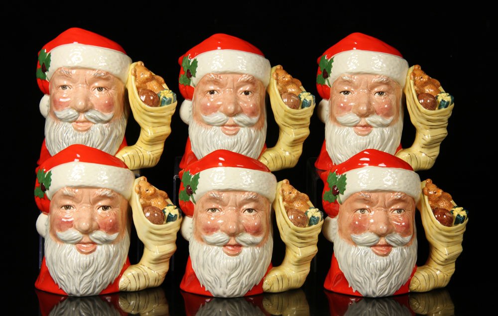 Set of 6 Royal Doulton Santa Claus Toby Jugs (1 of 4)