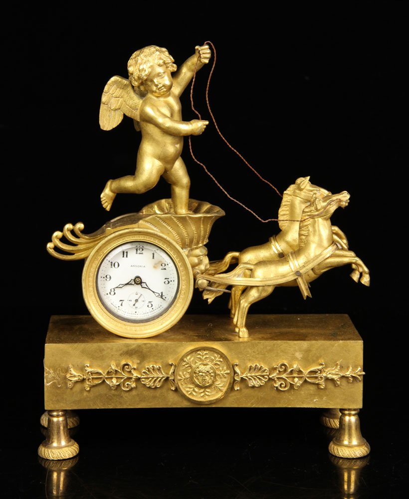 19th C. Ansonia Gilt Bronze Mantel Clock (1 of 5)