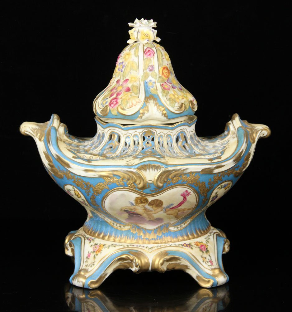 French Sevres Style Porcelain Covered Urn (1 of 5)